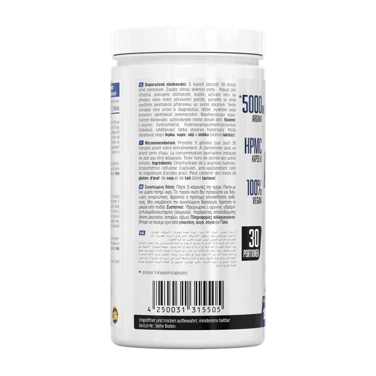 Arginin Mega Caps 150 Kapseln-L-Arginin-All Stars-Maniac-Sports