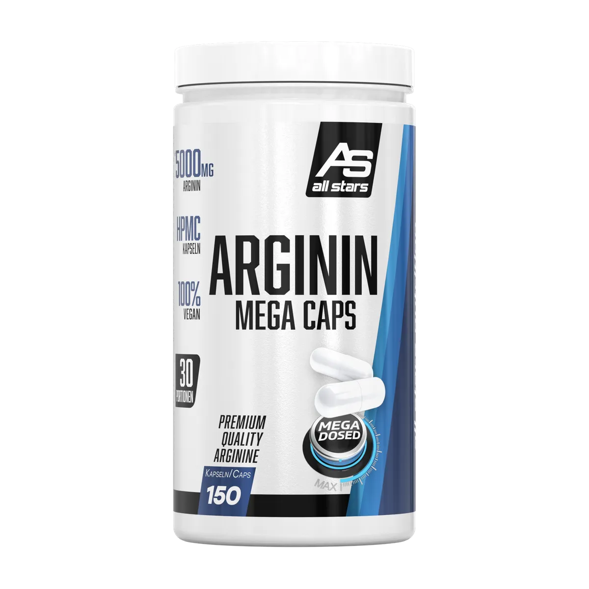 Arginin Mega Caps 150 Kapseln-L-Arginin-All Stars-Maniac-Sports