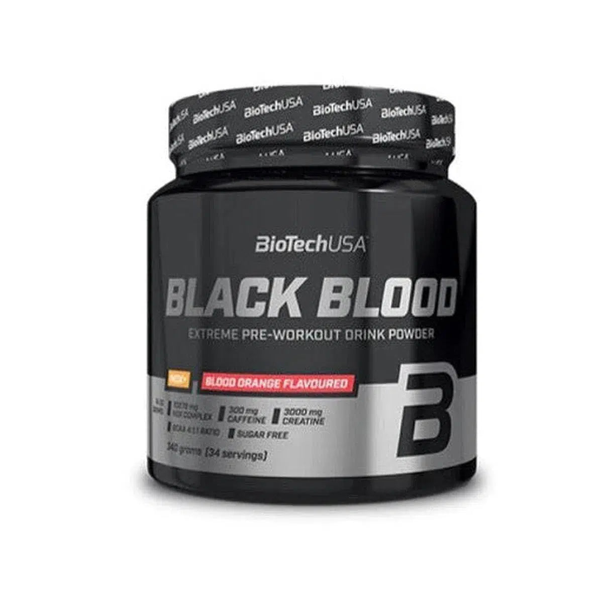 Black Blood NOX+ 340g-Pre Workout Booster-BioTech USA-Blutorange-Maniac-Sports