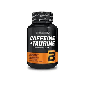 Caffeine + Taurine 60 Kapseln-Koffeintabletten-BioTech USA-Maniac-Sports
