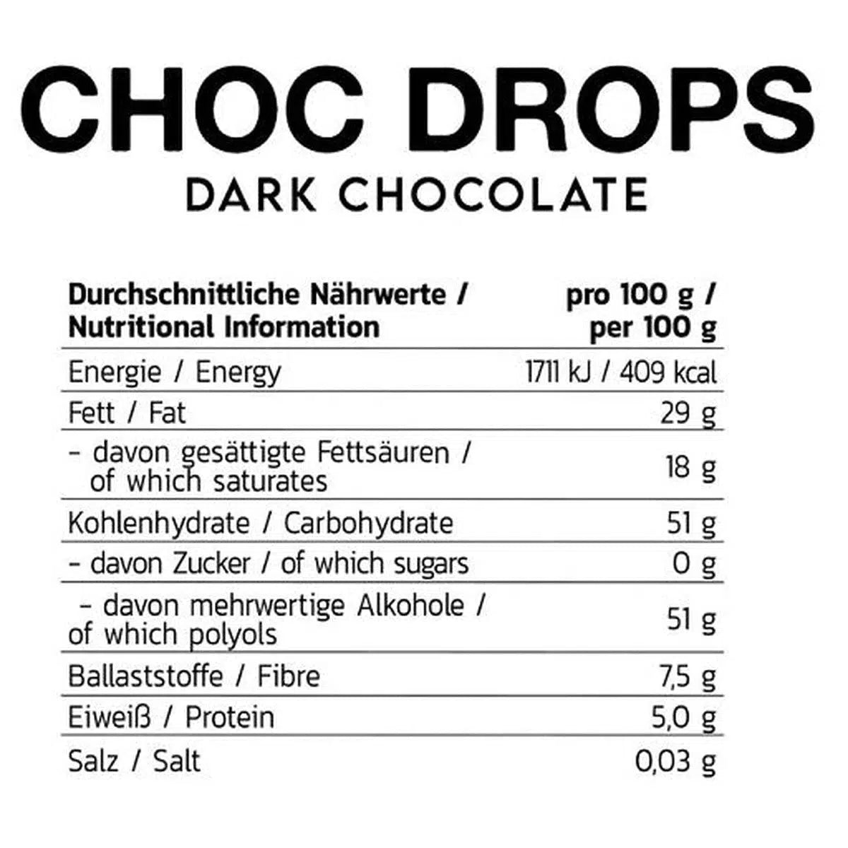 Choc Drops 150g-Low Carb Lebensmittel-INLEAD-Dark Chocolate-Maniac-Sports