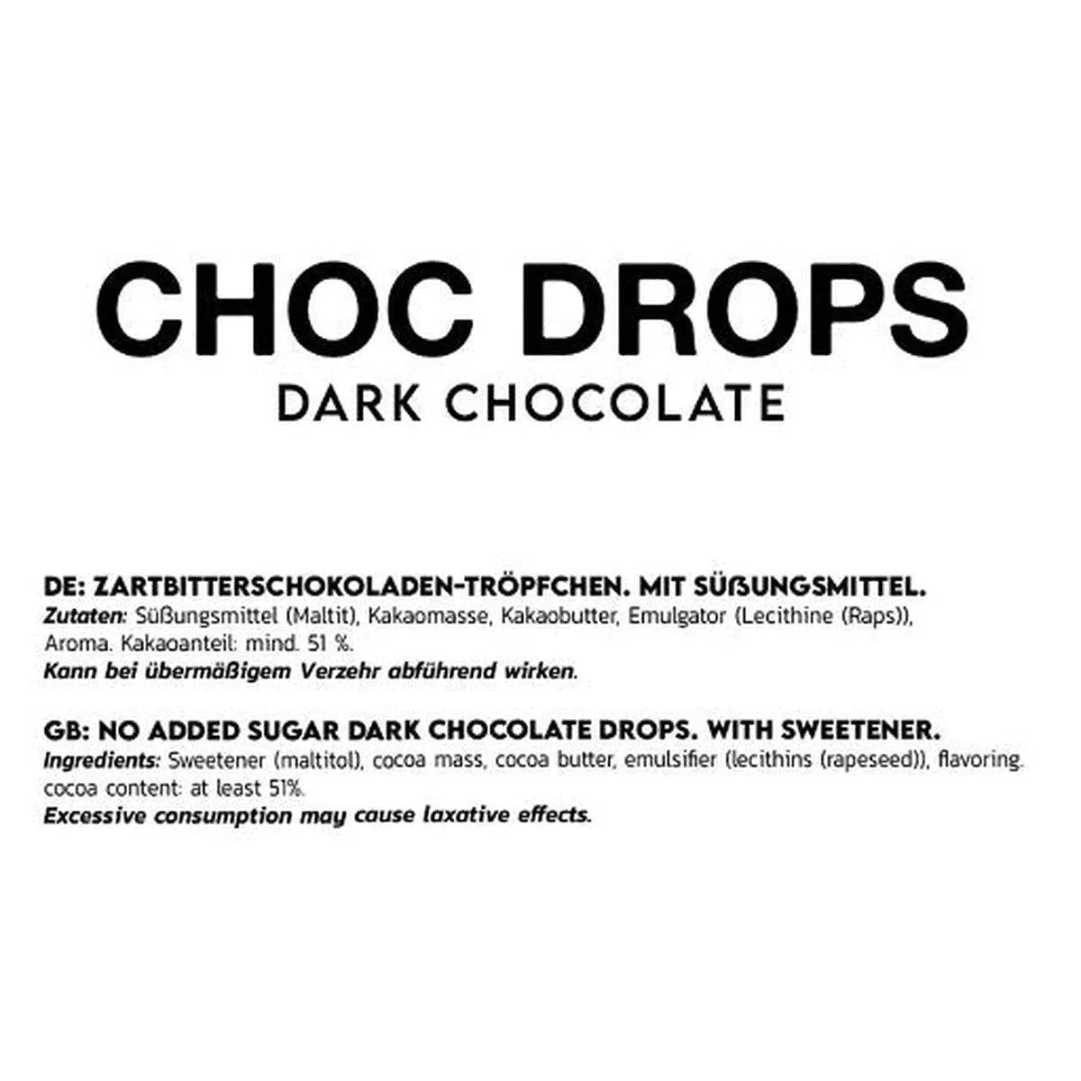 Choc Drops 150g-Low Carb Lebensmittel-INLEAD-Maniac-Sports