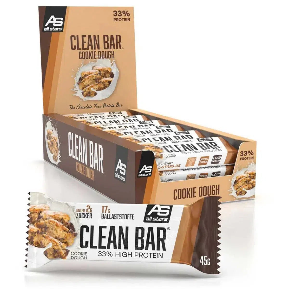 Clean Bar 18x 45g-Proteinriegel-All Stars-Cookie Dough-Maniac-Sports