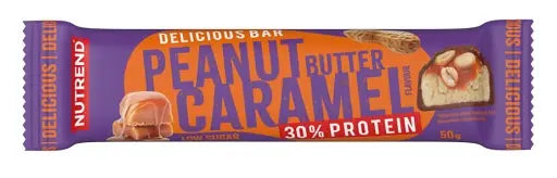 Delicious Bar 28x50g-Proteinriegel-NUTREND-Erdnussbutter + Kramell-Maniac-Sports