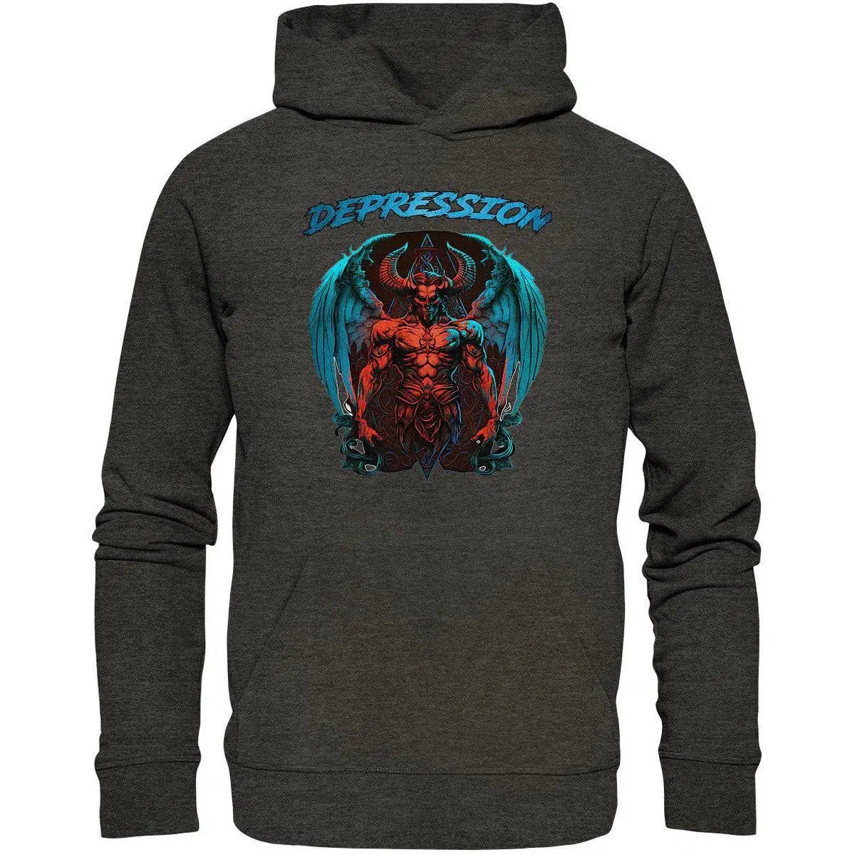 Depression Hoodie-Hoodies-maniac-sports-Dark Heather Grey-XS-Maniac-Sports