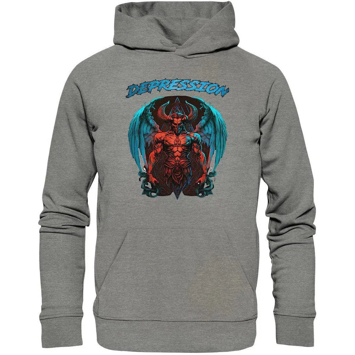 Depression Hoodie-Hoodies-maniac-sports-Mid Heather Grey-XS-Maniac-Sports