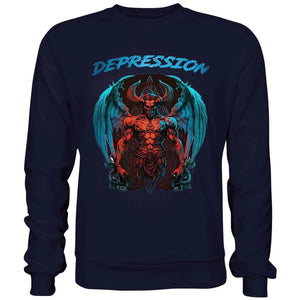Depression Sweatshirt-Sweatshirts-maniac-sports-Oxford Navy-S-Maniac-Sports