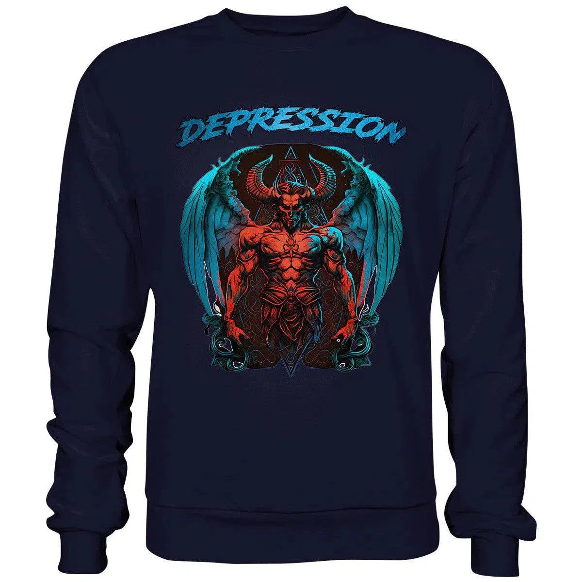 Depression Sweatshirt-Sweatshirts-maniac-sports-Oxford Navy-S-Maniac-Sports