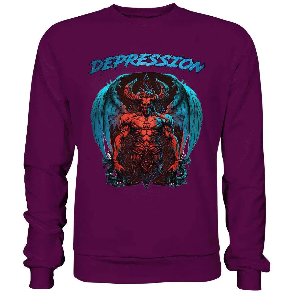 Depression Sweatshirt-Sweatshirts-maniac-sports-Plum-S-Maniac-Sports