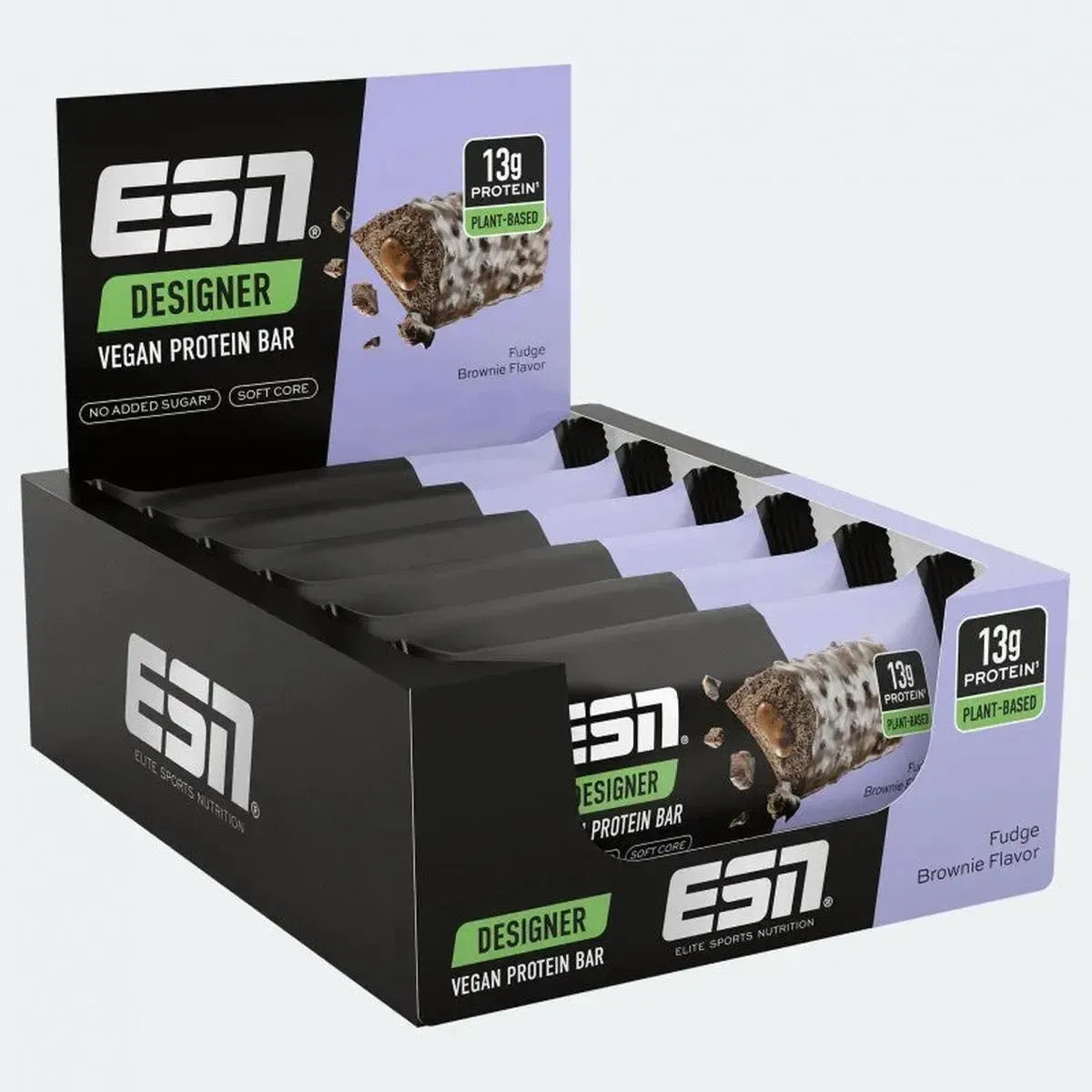 Designer Vegan Protein Bar 12x 55g-Proteinriegel-ESN-Fudge Brownie-Maniac-Sports