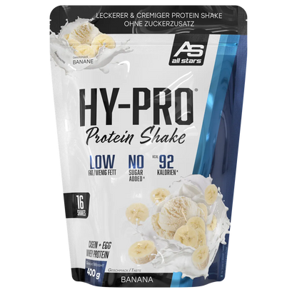 HY-PRO 400g Beutel-Whey Protein-All Stars-Banane-Maniac-Sports