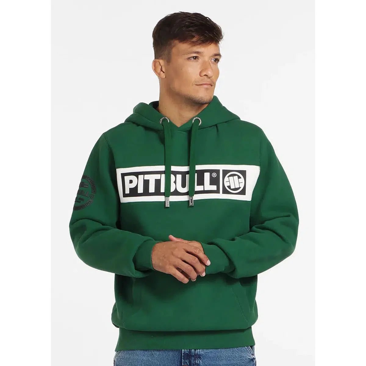 Herren Hoodie Sherwood-Hoodie-PIT BULL WEST COAST-Grün-S-Maniac-Sports