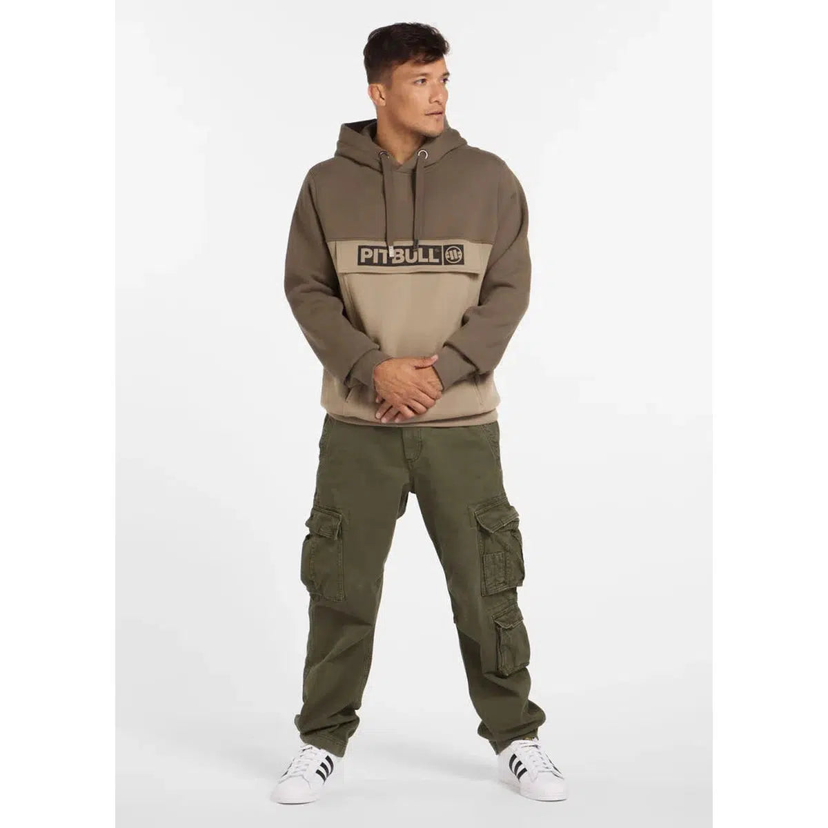 Herren Hoodie Two-Color Hilltop-Hoodie-PIT BULL WEST COAST-Braun-S-Maniac-Sports