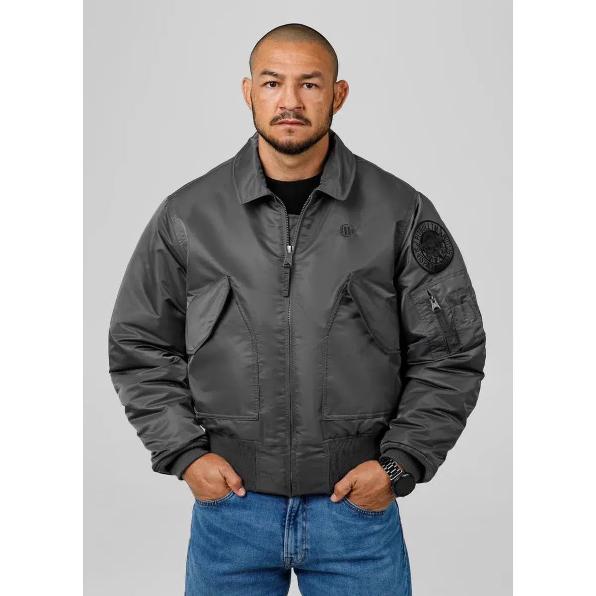 Herren übergangsjacke CWU-Jacken/ Zipper-PIT BULL WEST COAST-Olivgrün-S-Maniac-Sports