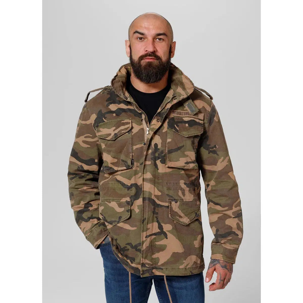 Herren übergangsjacke M65-Jacken/ Zipper-PIT BULL WEST COAST-Camo-S-Maniac-Sports
