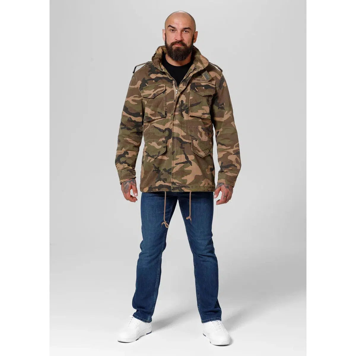 Herren übergangsjacke M65-Jacken/ Zipper-PIT BULL WEST COAST-Camo-S-Maniac-Sports