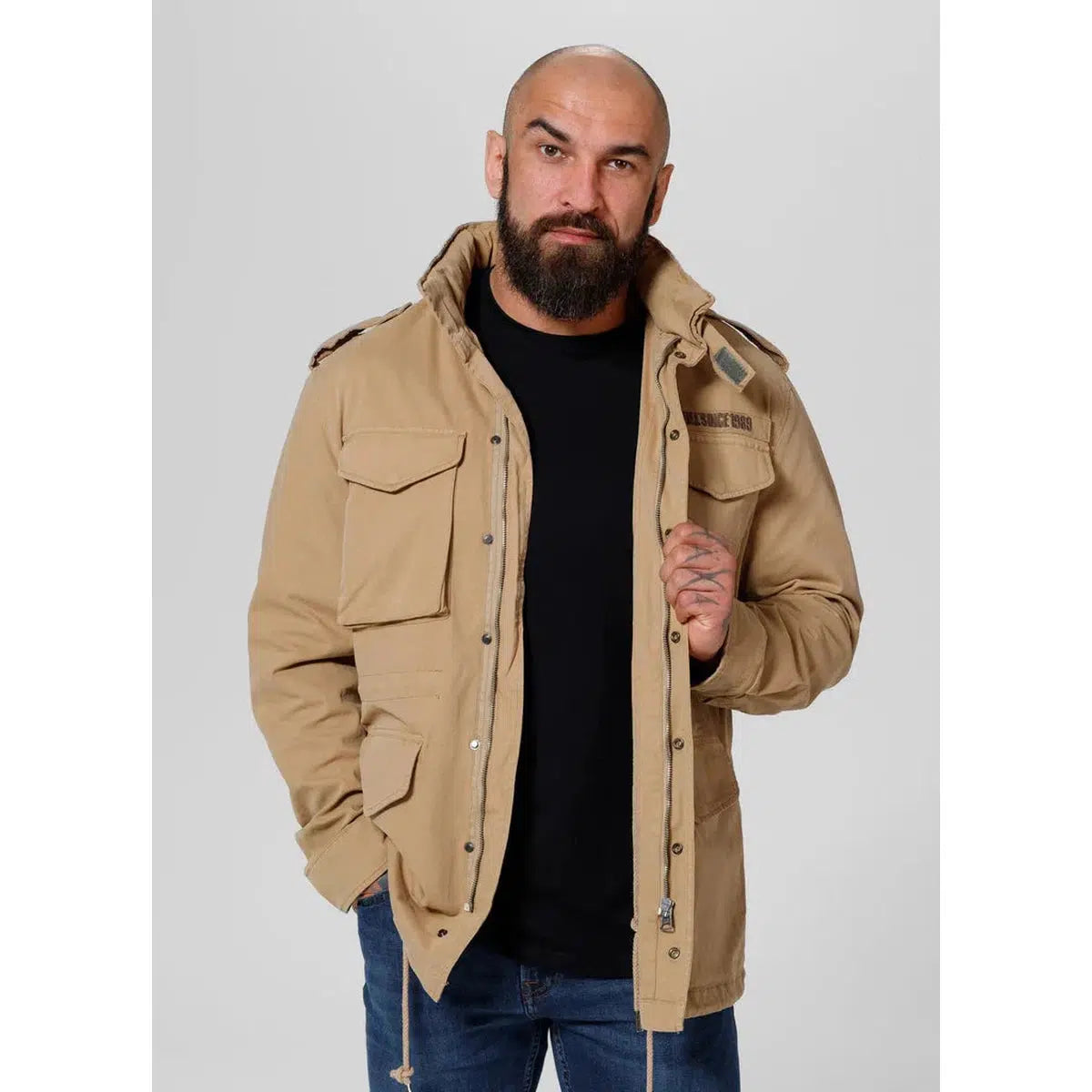 Herren übergangsjacke M65-Jacken/ Zipper-PIT BULL WEST COAST-Camo-S-Maniac-Sports