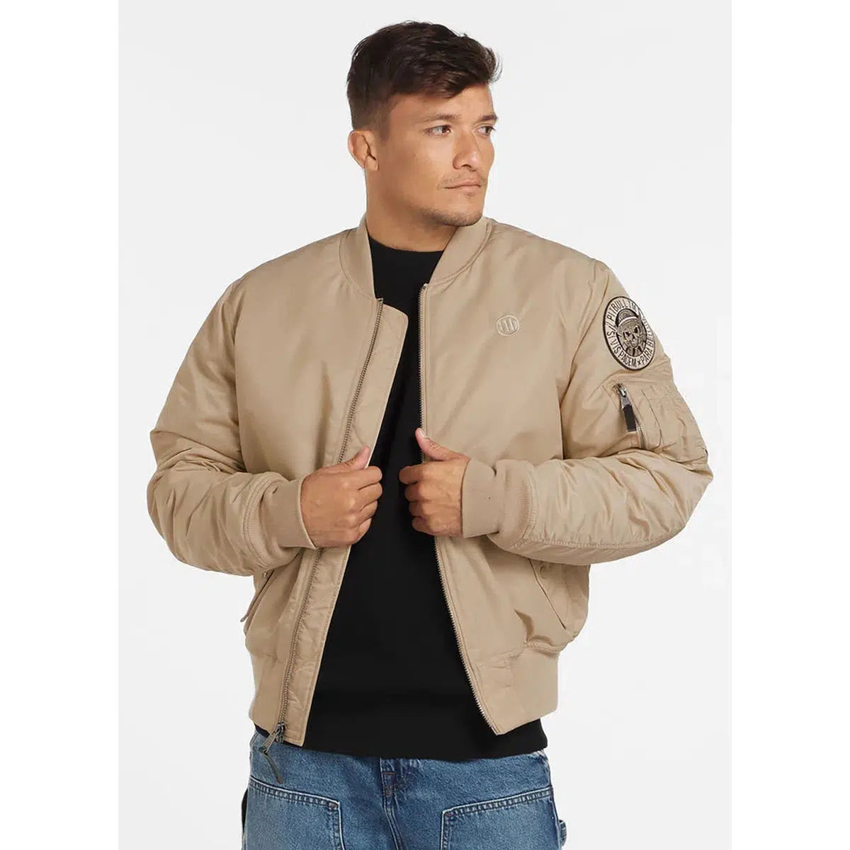 Herren übergangsjacke MA-1 Verano-Jacken/ Zipper-PIT BULL WEST COAST-Beige-S-Maniac-Sports