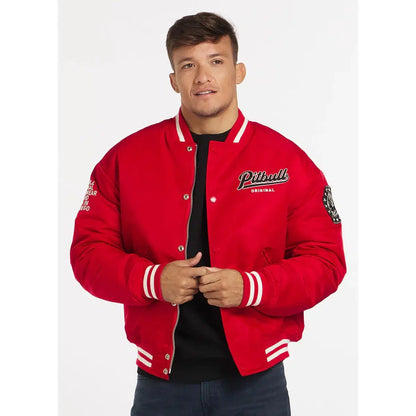 Herren übergangsjacke Seabridge-Jacken/ Zipper-PIT BULL WEST COAST-Rot-S-Maniac-Sports