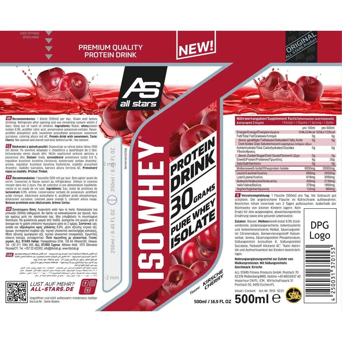 Isowhey Pure 16x 500ml-Protein Shake-All Stars-Blutorange-Maniac-Sports