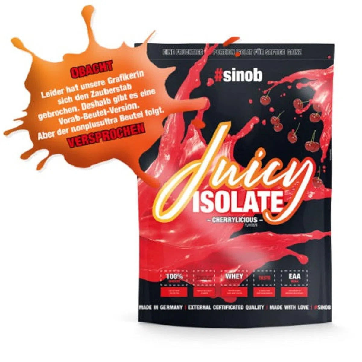 Juicy Isolate 1kg-Clear Protein-Sinob-Eistee Pfirsich-Maniac-Sports