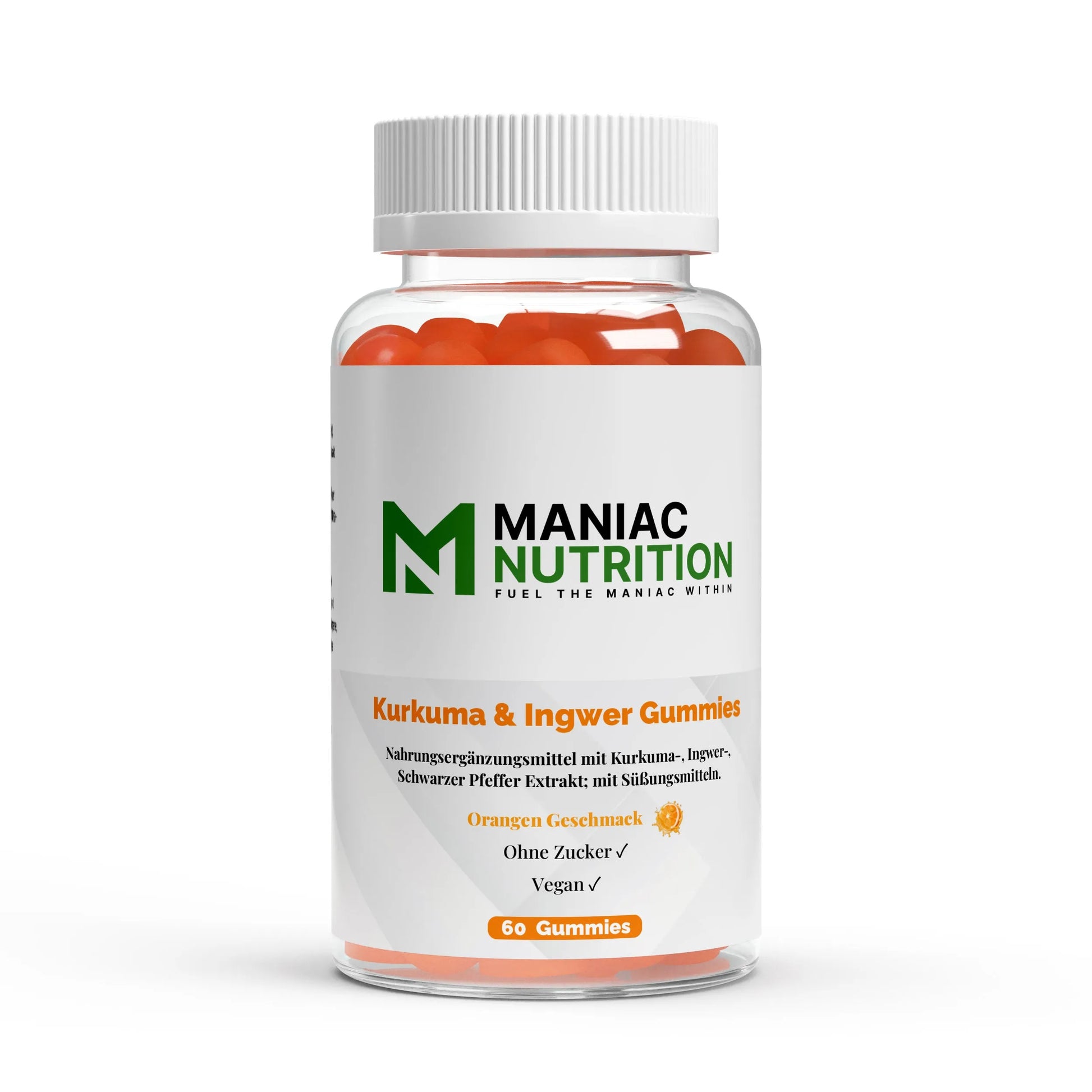 Kurkuma + Ingwer + Schwarzer Pfeffer Gummies 60 Stk.-Mineralstoffe-Maniac Nutrition-Maniac-Sports