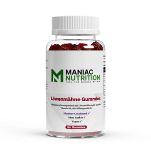 Löwenmähne + Vitamin B6 Gummies 60 Stk.-Mineralstoffe-Maniac Nutrition-Maniac-Sports