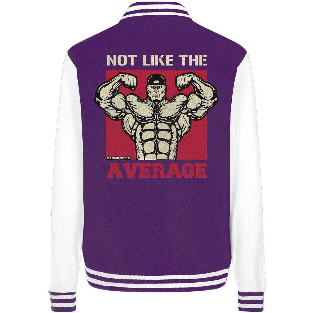 Not like the Average College Jacket-Jacken/ Zipper-maniac-sports-Purple/White-XS-Maniac-Sports