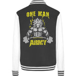 One Man Army College Jacket-Jacken/ Zipper-maniac-sports-Black/White-XS-Maniac-Sports