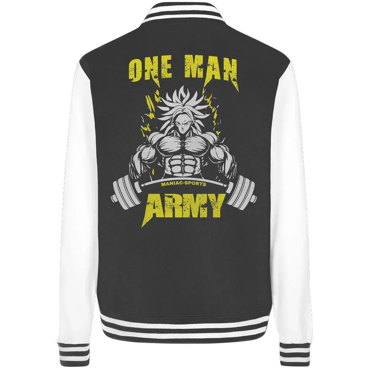 One Man Army College Jacket-Jacken/ Zipper-maniac-sports-Black/White-XS-Maniac-Sports