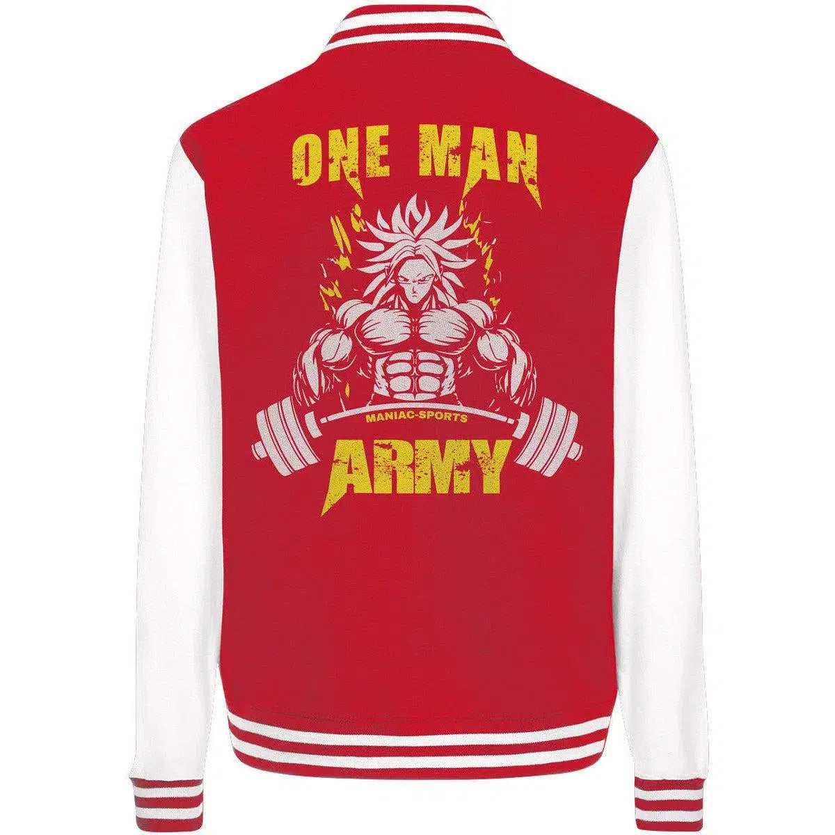 One Man Army College Jacket-Jacken/ Zipper-maniac-sports-Red/White-XS-Maniac-Sports