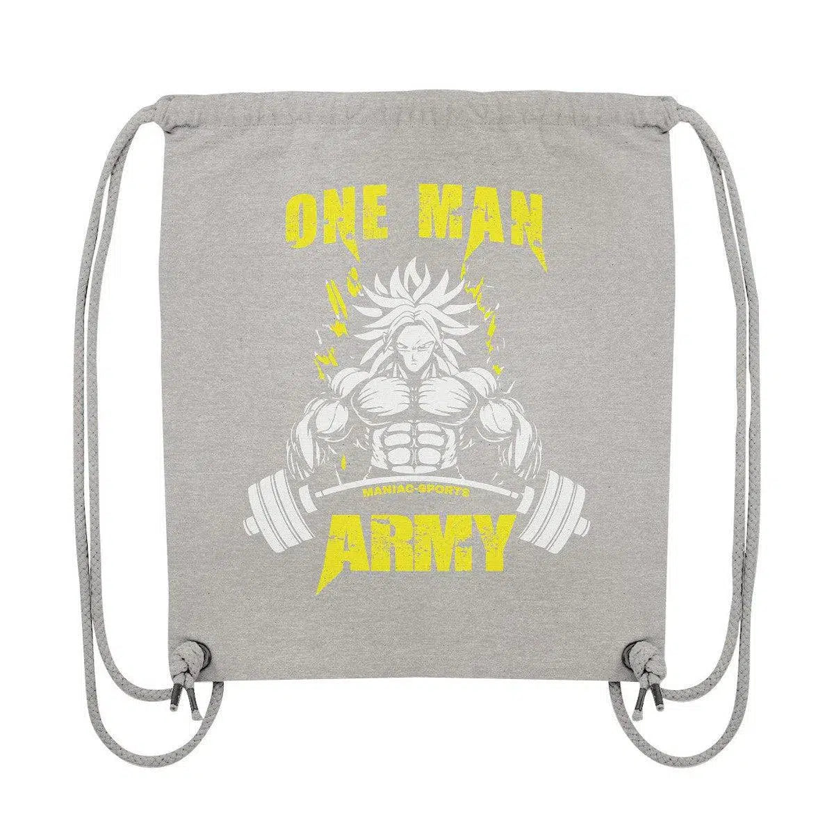 One Man Army Gym-Bag-Taschen-maniac-sports-Heather Grey-ca. 38x42-Maniac-Sports