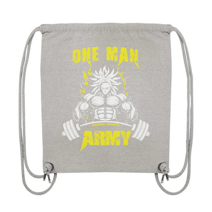 One Man Army Gym-Bag-Taschen-maniac-sports-Heather Grey-ca. 38x42-Maniac-Sports