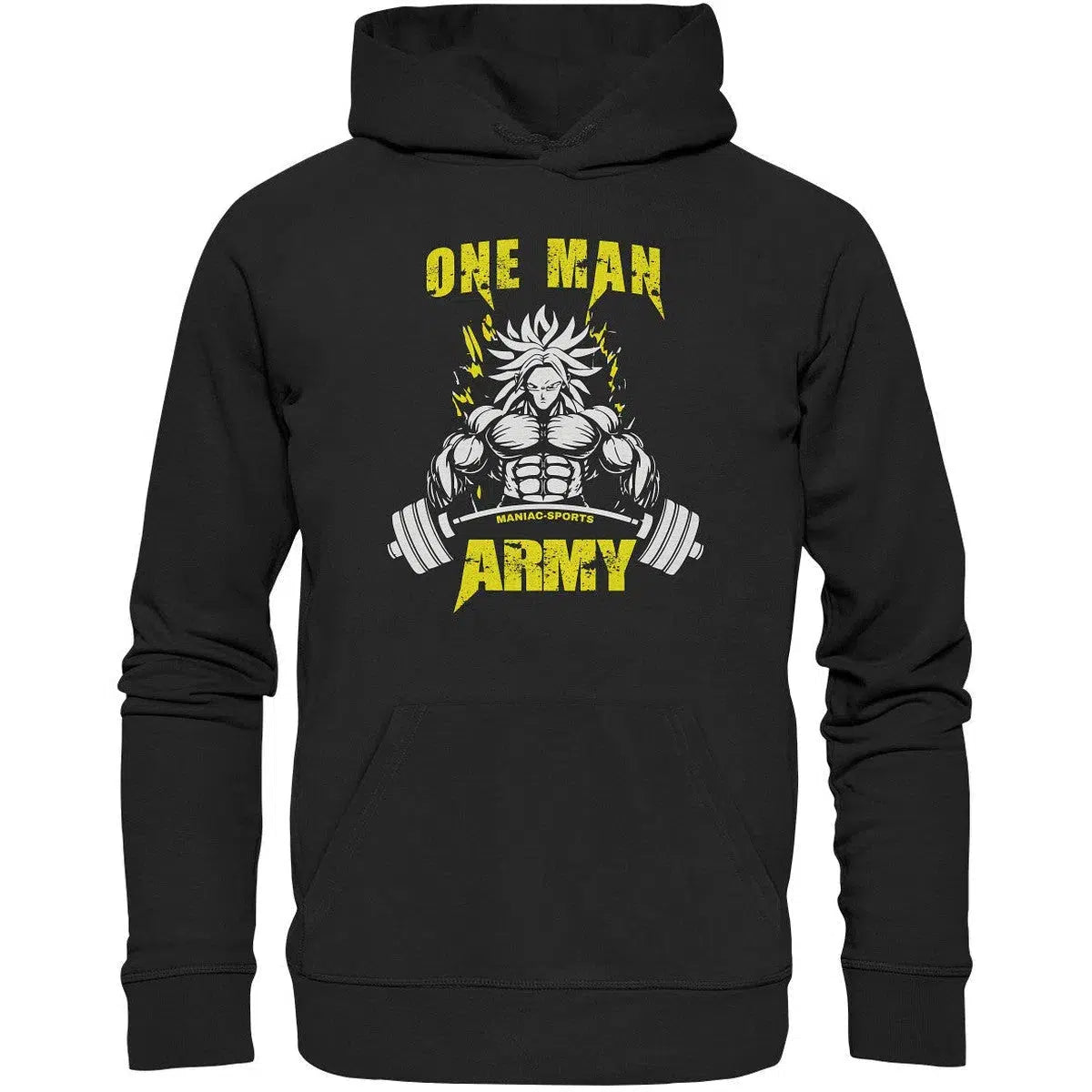 One Man Army Hoodie-Hoodies-maniac-sports-Black-XS-Maniac-Sports