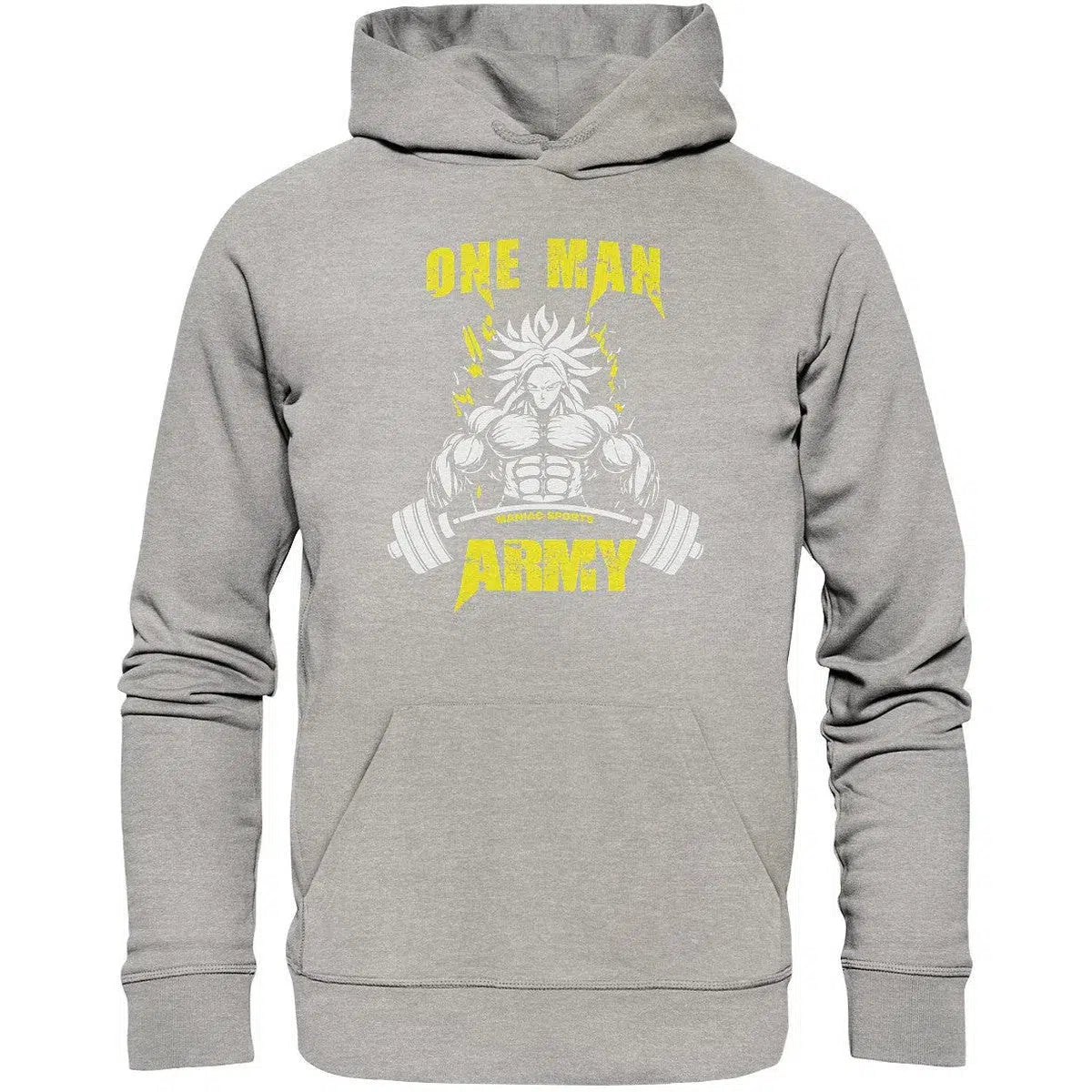 One Man Army Hoodie-Hoodies-maniac-sports-Heather Grey-XS-Maniac-Sports