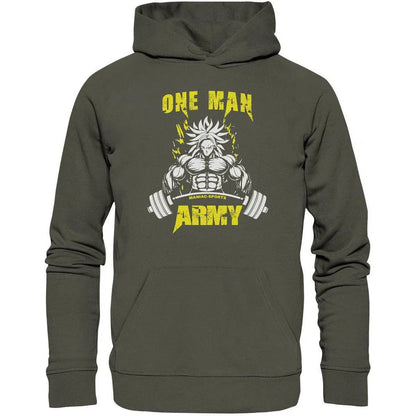 One Man Army Hoodie-Hoodies-maniac-sports-Khaki-XS-Maniac-Sports