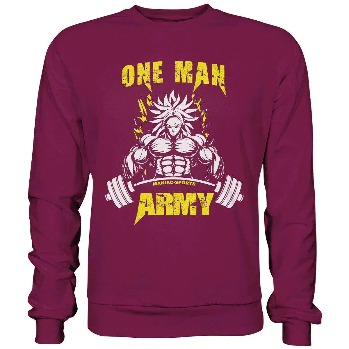 One Man Army Sweatshirt-Sweatshirts-maniac-sports-Burgundy-S-Maniac-Sports