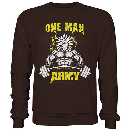 One Man Army Sweatshirt-Sweatshirts-maniac-sports-Hot Chocolate-S-Maniac-Sports