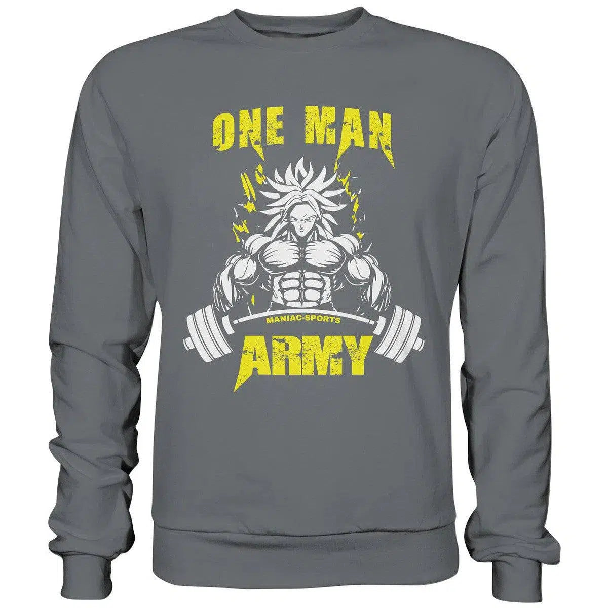 One Man Army Sweatshirt-Sweatshirts-maniac-sports-Steel Grey (Solid)-S-Maniac-Sports