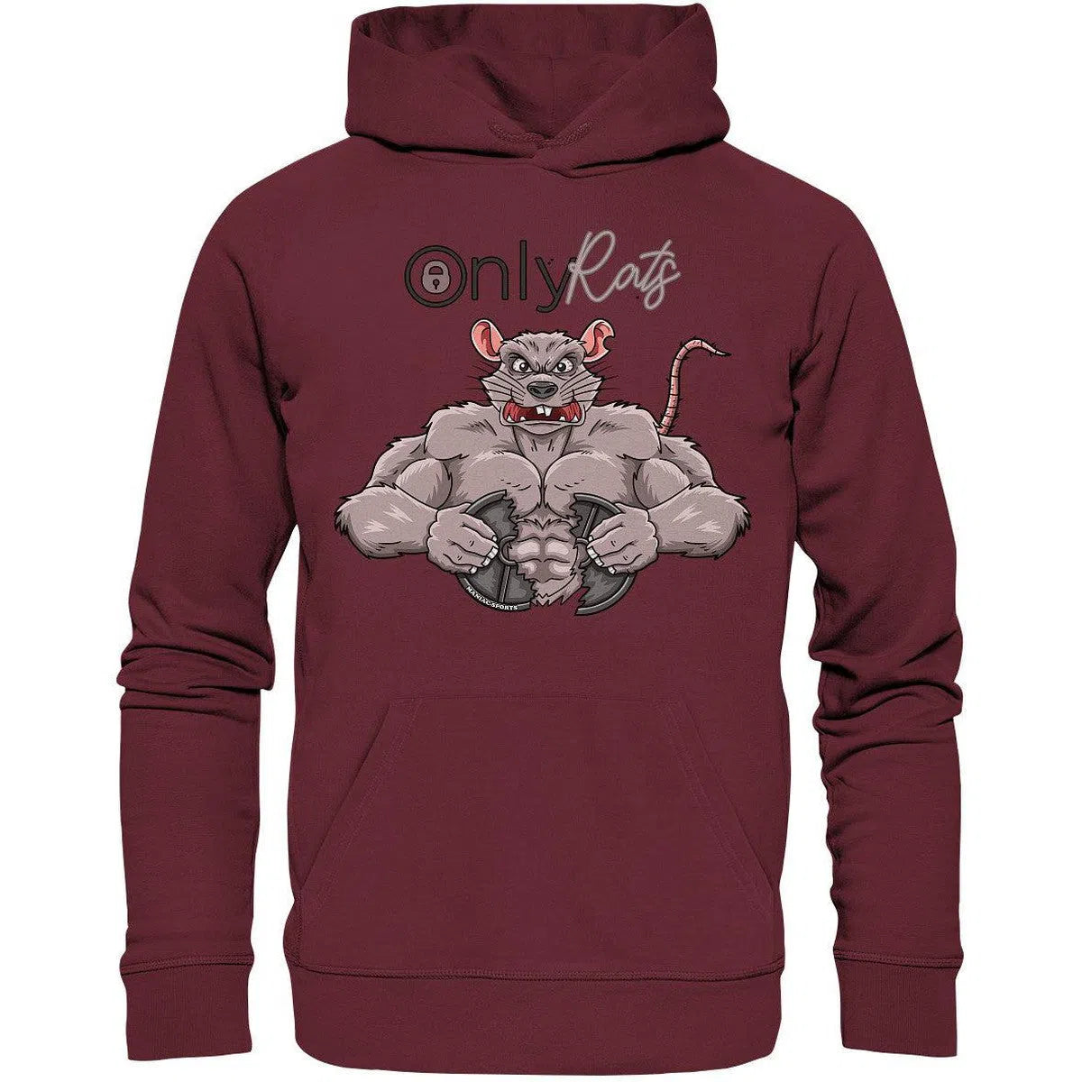 Only Rats Hoodie-Hoodies-Maniac-Sports-Burgundy-XS-Maniac-Sports