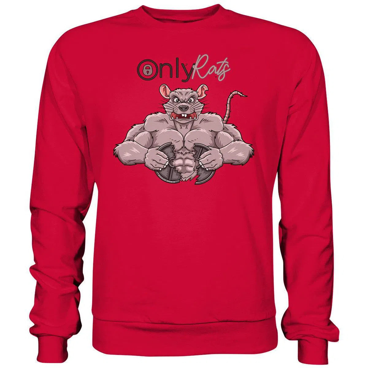 Only Rats Sweatshirt-Sweatshirts-Maniac-Sports-Fire Red-XS-Maniac-Sports