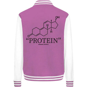 "PROTEIN" College Jacket-Jacken/ Zipper-maniac-sports-Bubblegum/White-XS-Maniac-Sports