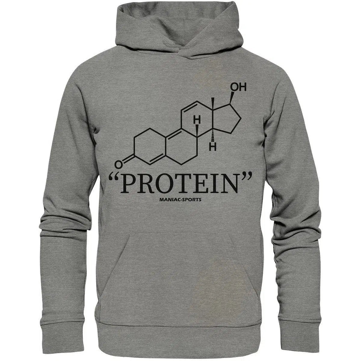 "PROTEIN" Hoodie-Hoodies-maniac-sports-Mid Heather Grey-XS-Maniac-Sports