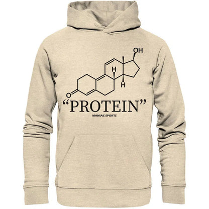 "PROTEIN" Hoodie-Hoodies-maniac-sports-Natural Raw-XS-Maniac-Sports