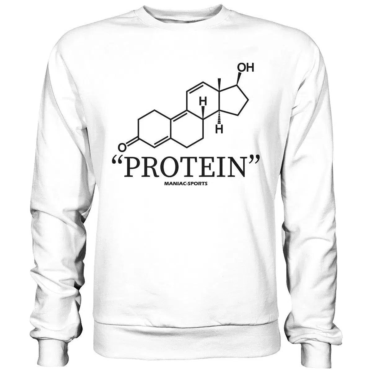 "PROTEIN" Sweatshirt-Sweatshirts-maniac-sports-Arctic White-S-Maniac-Sports