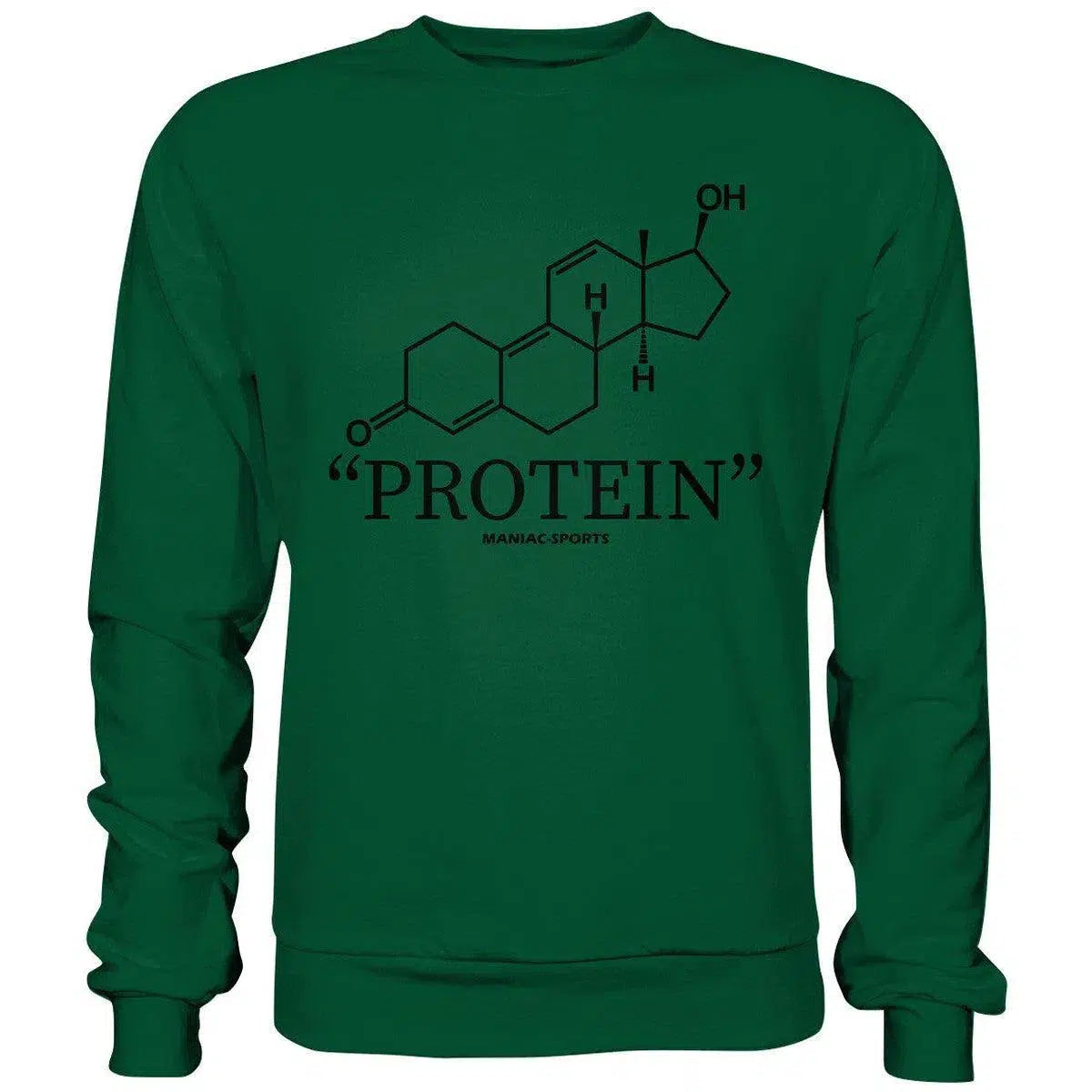 "PROTEIN" Sweatshirt-Sweatshirts-maniac-sports-Bottle Green-S-Maniac-Sports