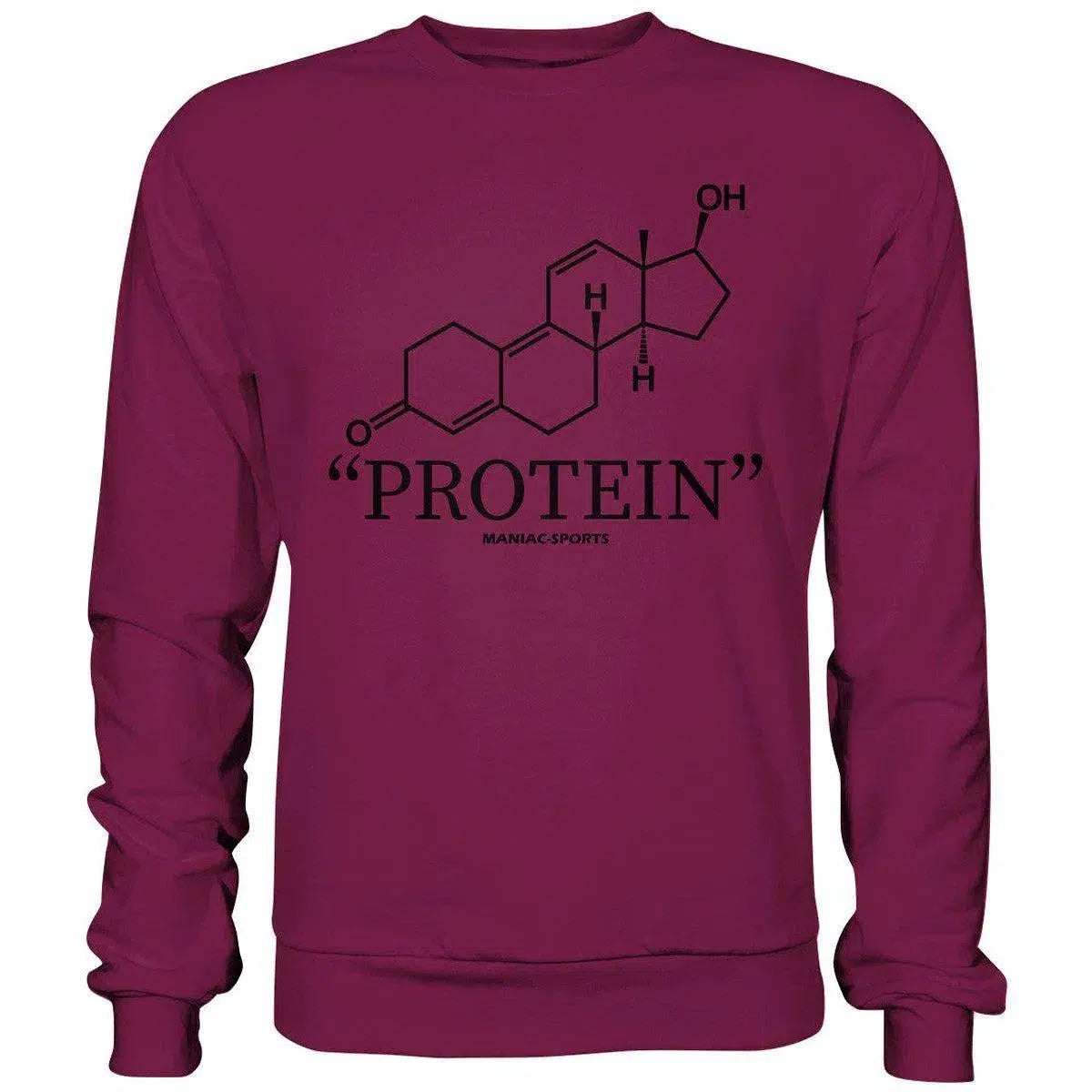 "PROTEIN" Sweatshirt-Sweatshirts-maniac-sports-Burgundy-S-Maniac-Sports