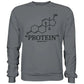 "PROTEIN" Sweatshirt-Sweatshirts-maniac-sports-Steel Grey (Solid)-S-Maniac-Sports