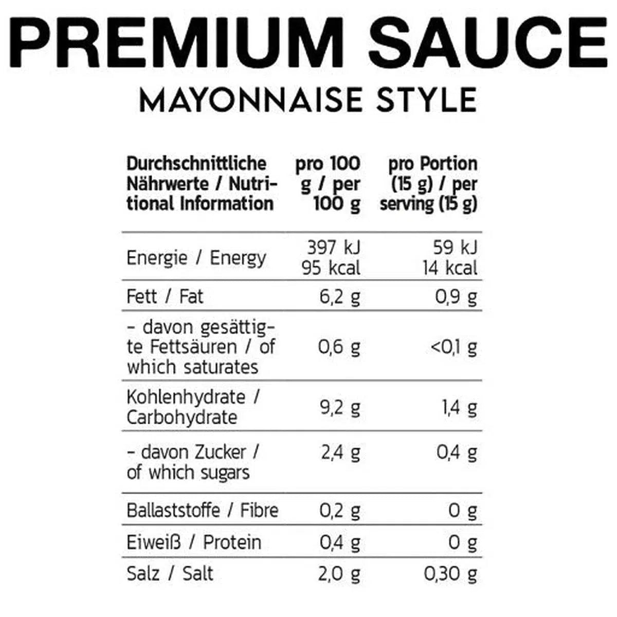 Premium Sauce 350ml-Low Carb Lebensmittel-INLEAD-Mayonnaise Style-Maniac-Sports