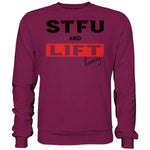 STFU and Lift heavy Sweatshirt-Sweatshirts-Maniac-Sports-Burgundy-XS-Maniac-Sports
